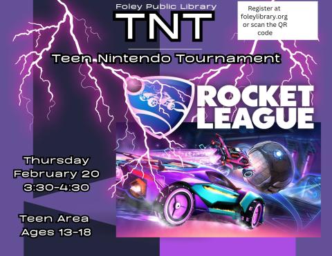 Rocket League graphic on a lightning background.