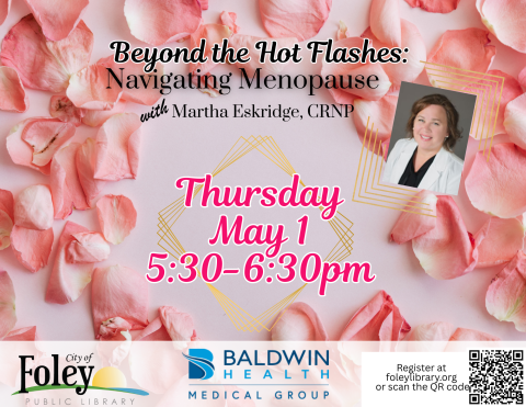 Menopause flyer with information about the event. 