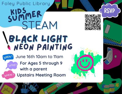 STEAM Black Light Painting with black background