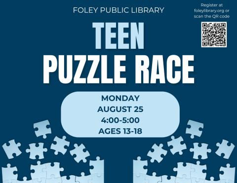 Text and puzzle pieces on a blue background.