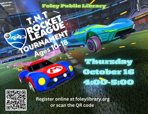 Text and race cars on a racetrack background.