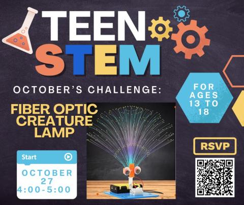 Text and fiber optic graphic on a chalkboard background.