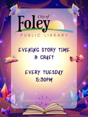 Dark purple-Evening Story Time and Craft 