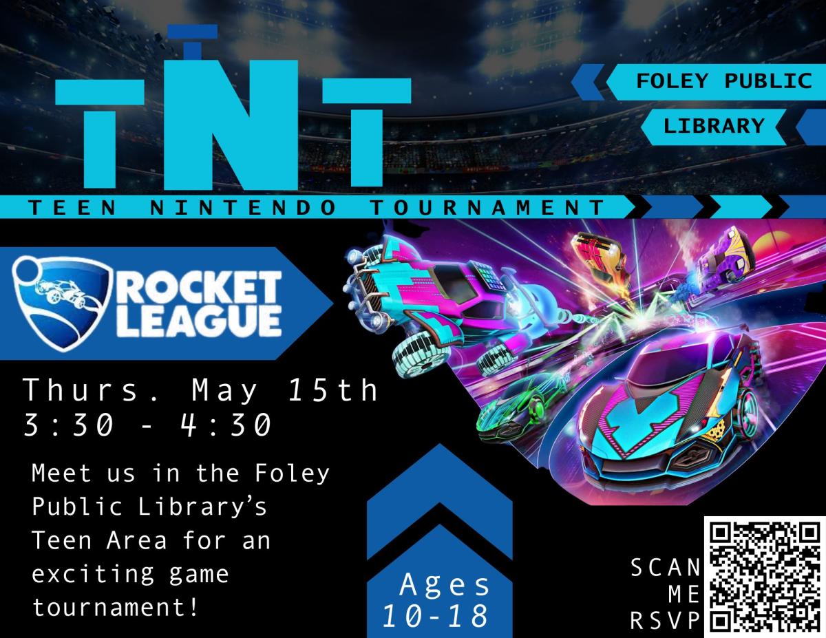 Text and Rocket League graphic on a black background.