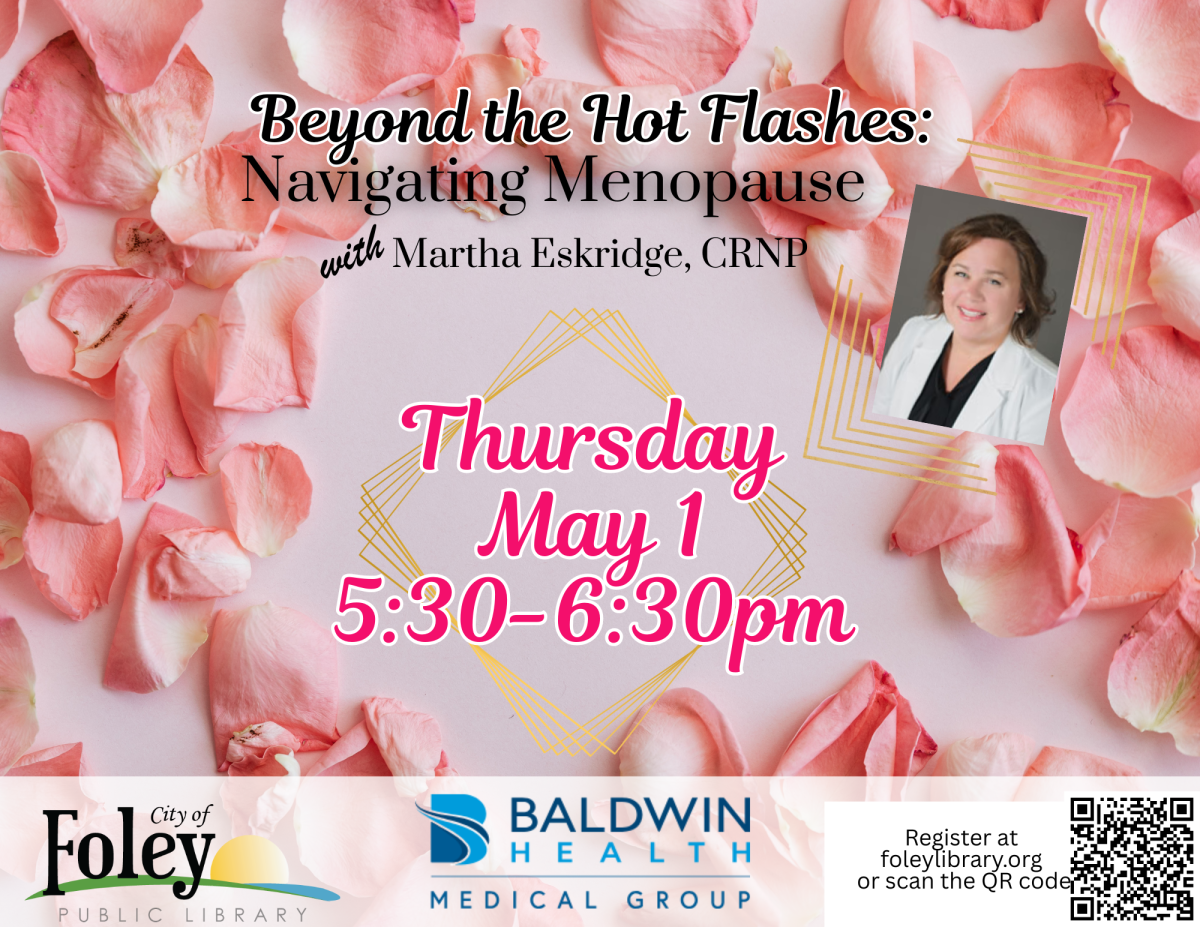 Menopause flyer with information about the event. 