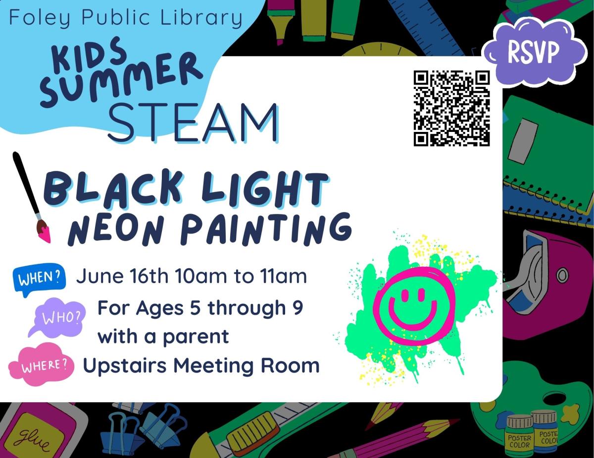 STEAM Black Light Painting with black background