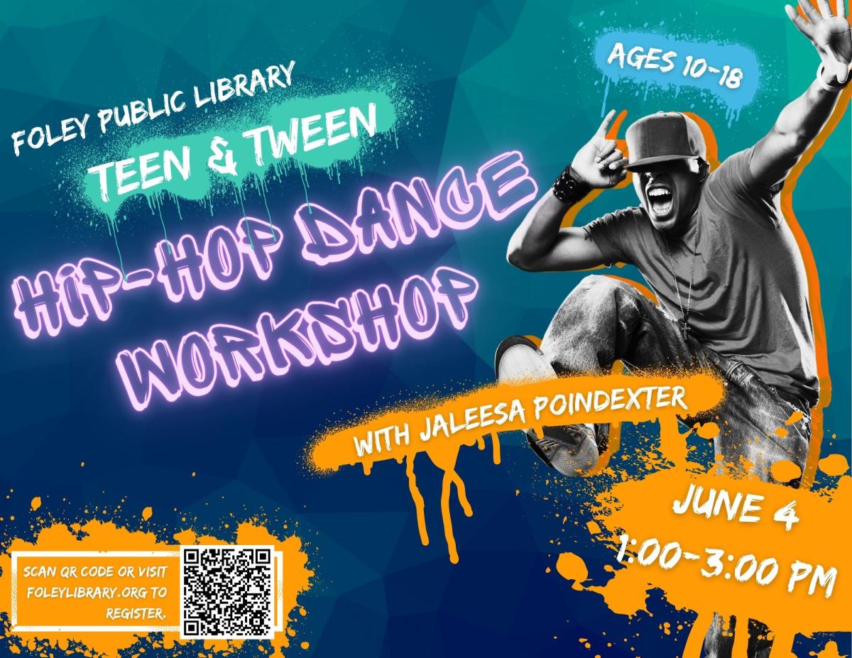 Graffiti and dance graphic on a blue background.