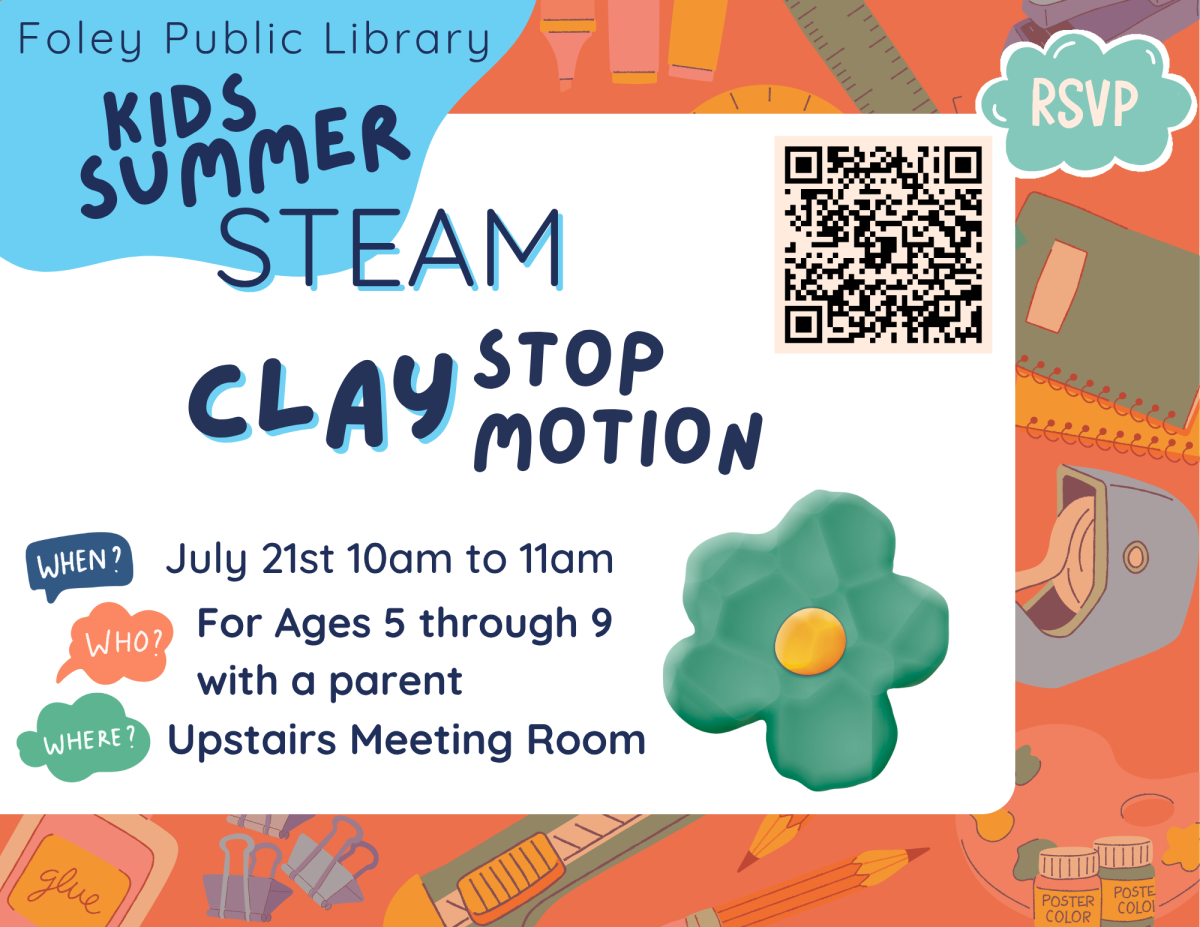 Colorful stop motion clay flyer with orange background